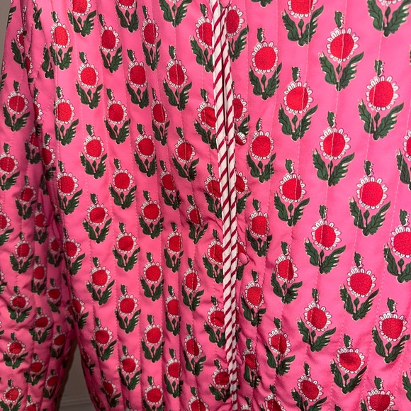 Sunday Up Unisex Indian Pink Floral Quilted Jacket L - Picture 5 of 7